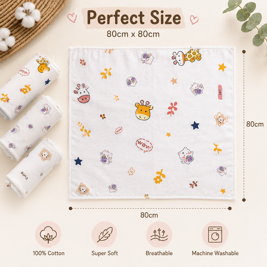 Tinkerbuds Set of 3 Cotton Hosiery Baby Swaddle Wraps | Soft & Stretchable Newborn Swaddles