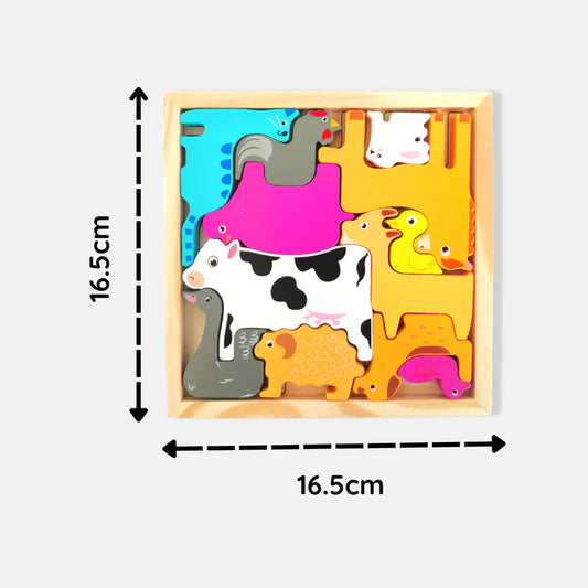 Wooden Domestic Animal Puzzle Tray by Tinkerbuds