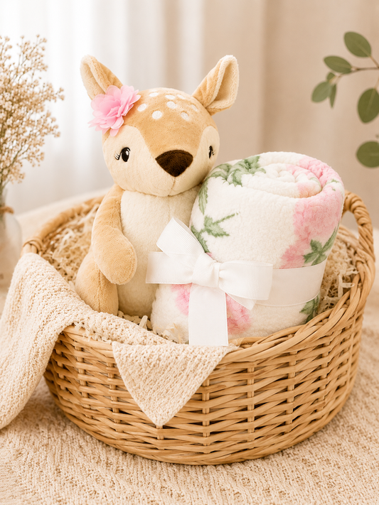 Tinkerbuds Bunny Cuddle Toy with Soft Baby Blanket