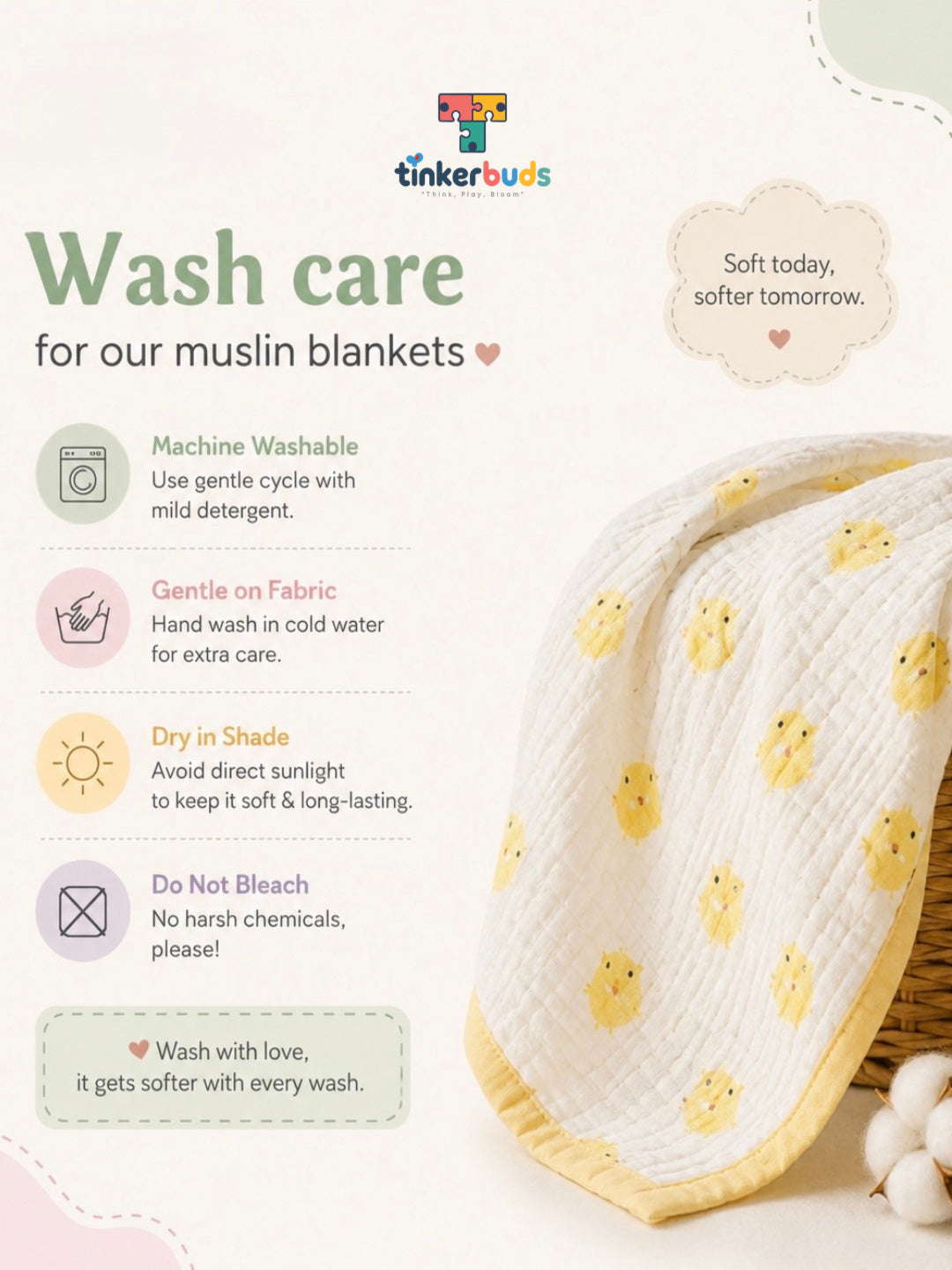 100% Cotton Orange Muslin Baby Blanket for Newborns | Soft & Breathable