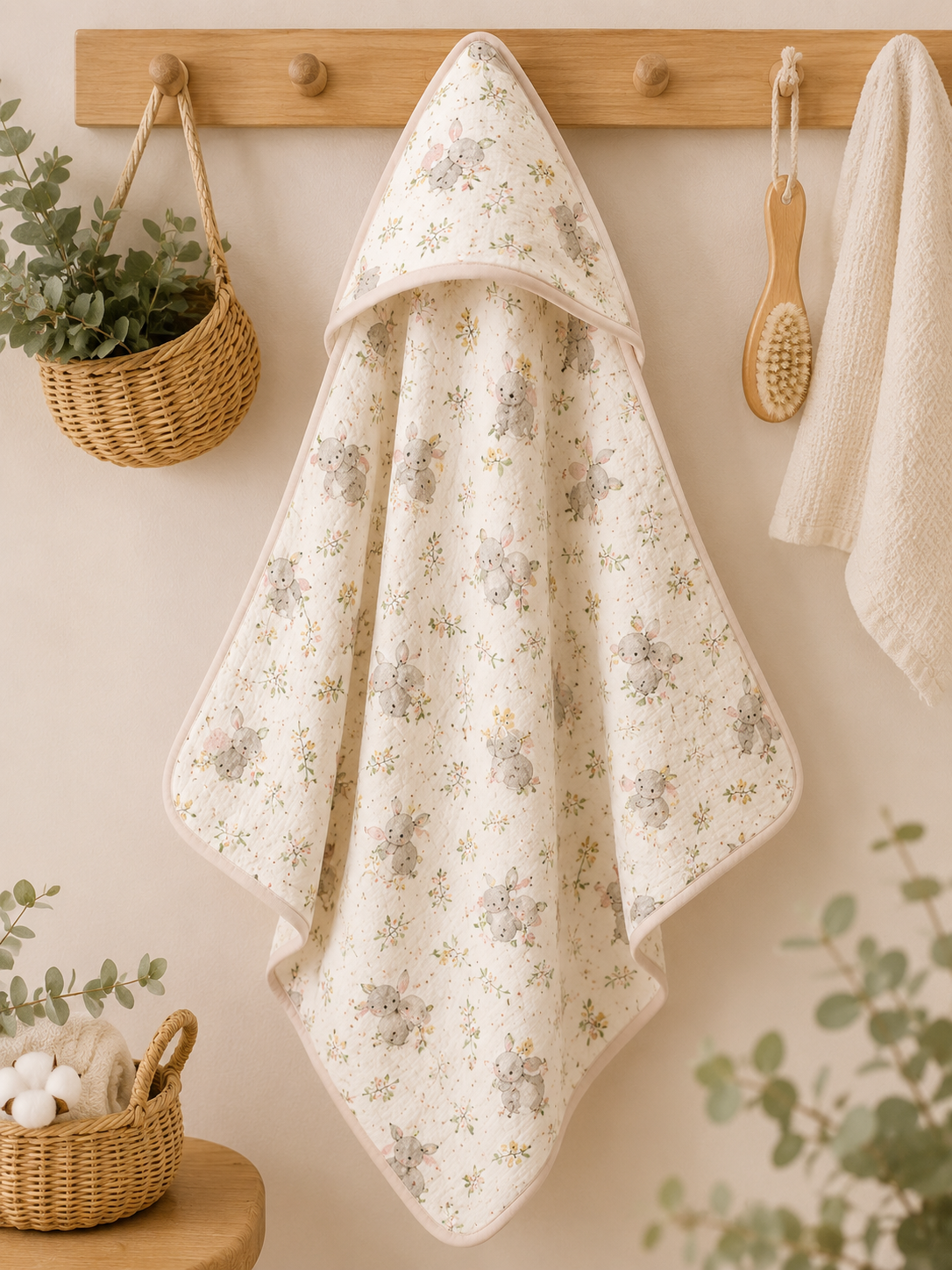 Tinkerbuds 100% Cotton Muslin Hooded Towel for Newborns & Kids