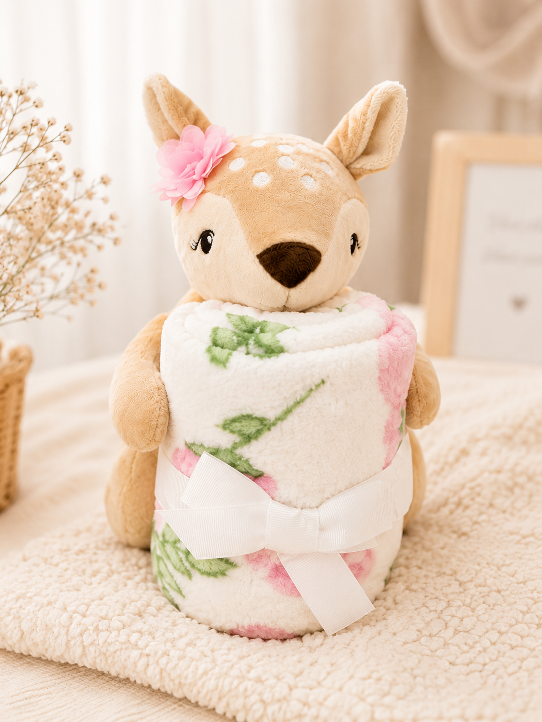 Tinkerbuds Bunny Cuddle Toy with Soft Baby Blanket