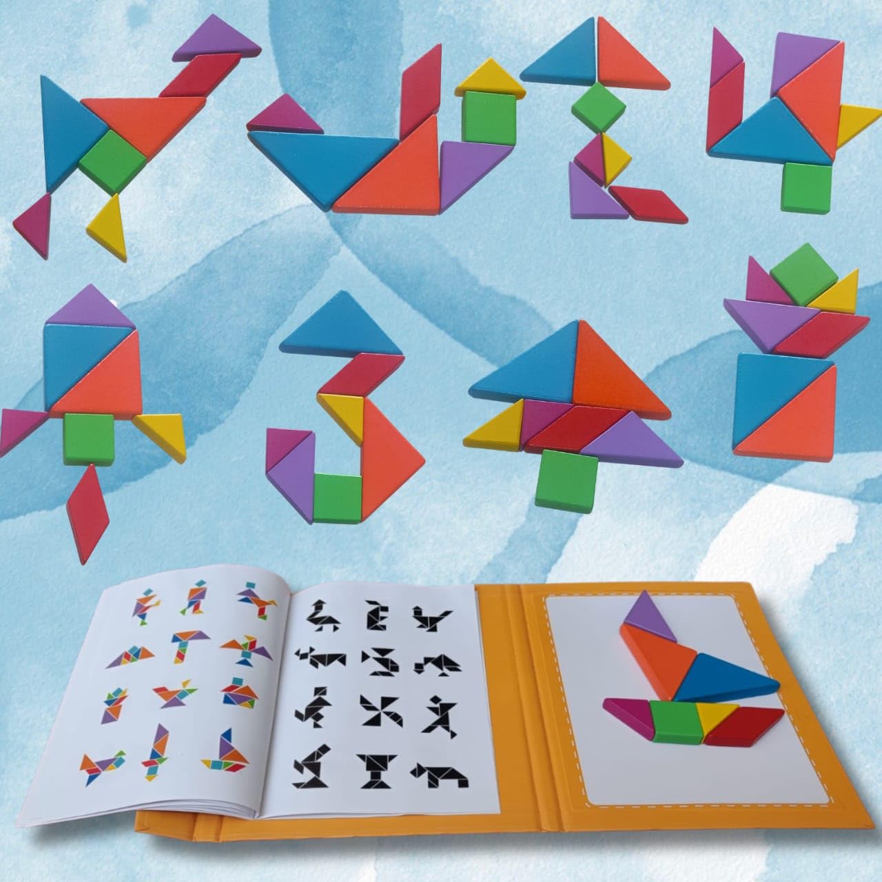 Tinkerbuds 7-Piece Magnetic Tangram | STEM & Problem-Solving Toy for Kids