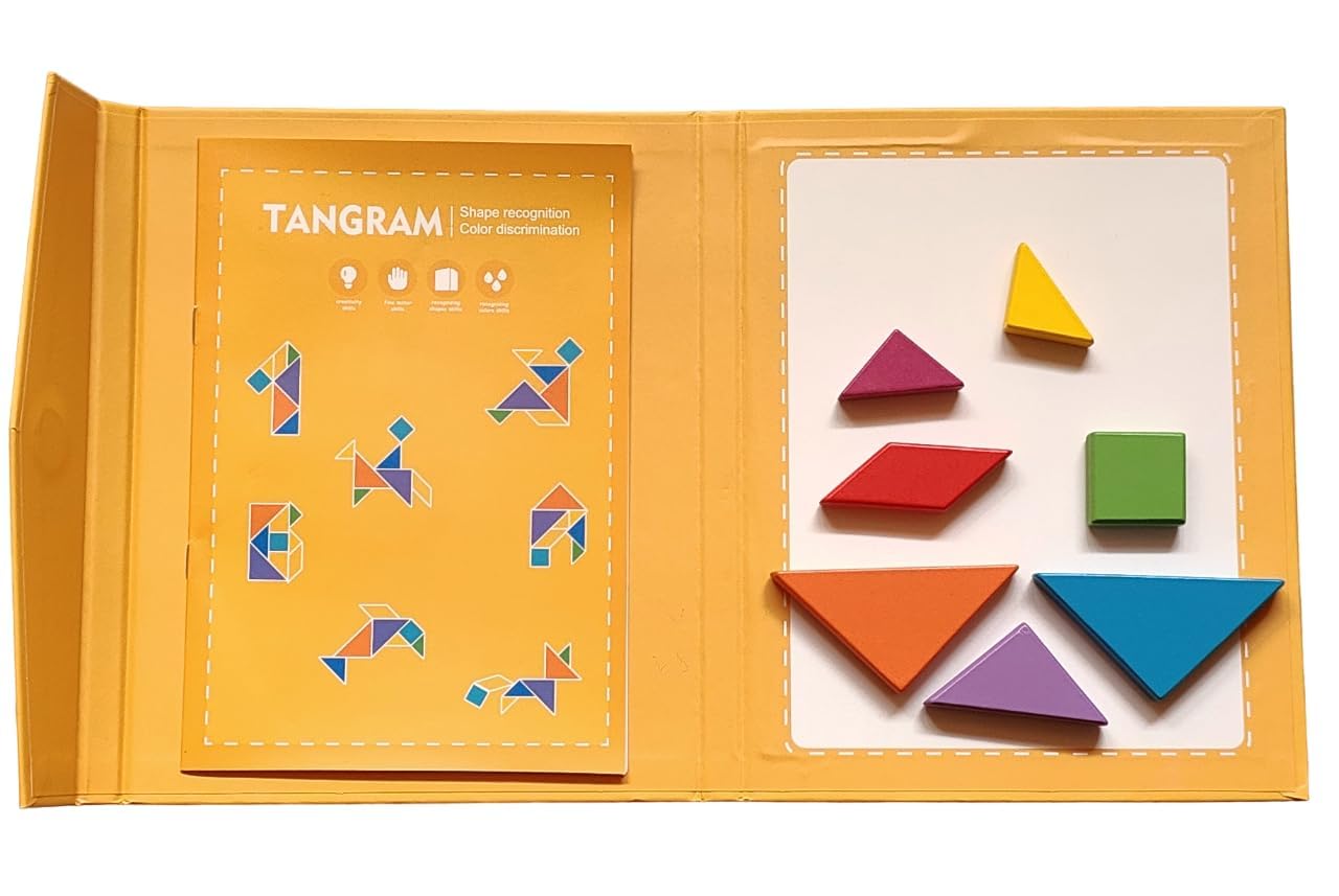 Tinkerbuds 7-Piece Magnetic Tangram | STEM & Problem-Solving Toy for Kids