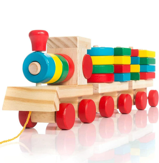 Tinkerbuds Montessori Shape Sorting Train | Educational Wooden Toy for 1.5+ Years