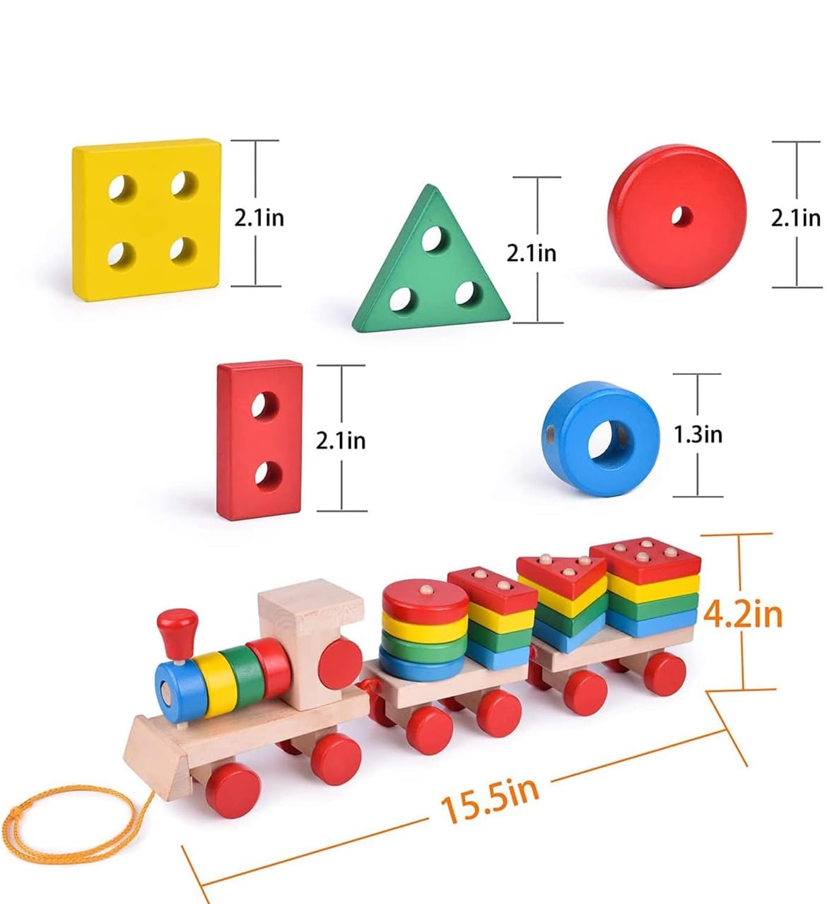 Tinkerbuds Montessori Shape Sorting Train | Educational Wooden Toy for 1.5+ Years