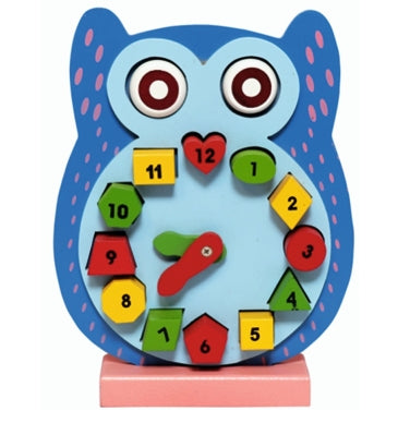 Wooden Owl Shape Clock for Kids | Time-Telling & Shape Sorting Learning Board