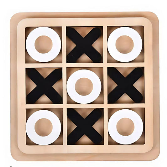 Wooden Tic Tac Toe Puzzle Game | Brain-Boosting Strategy Toy for Children