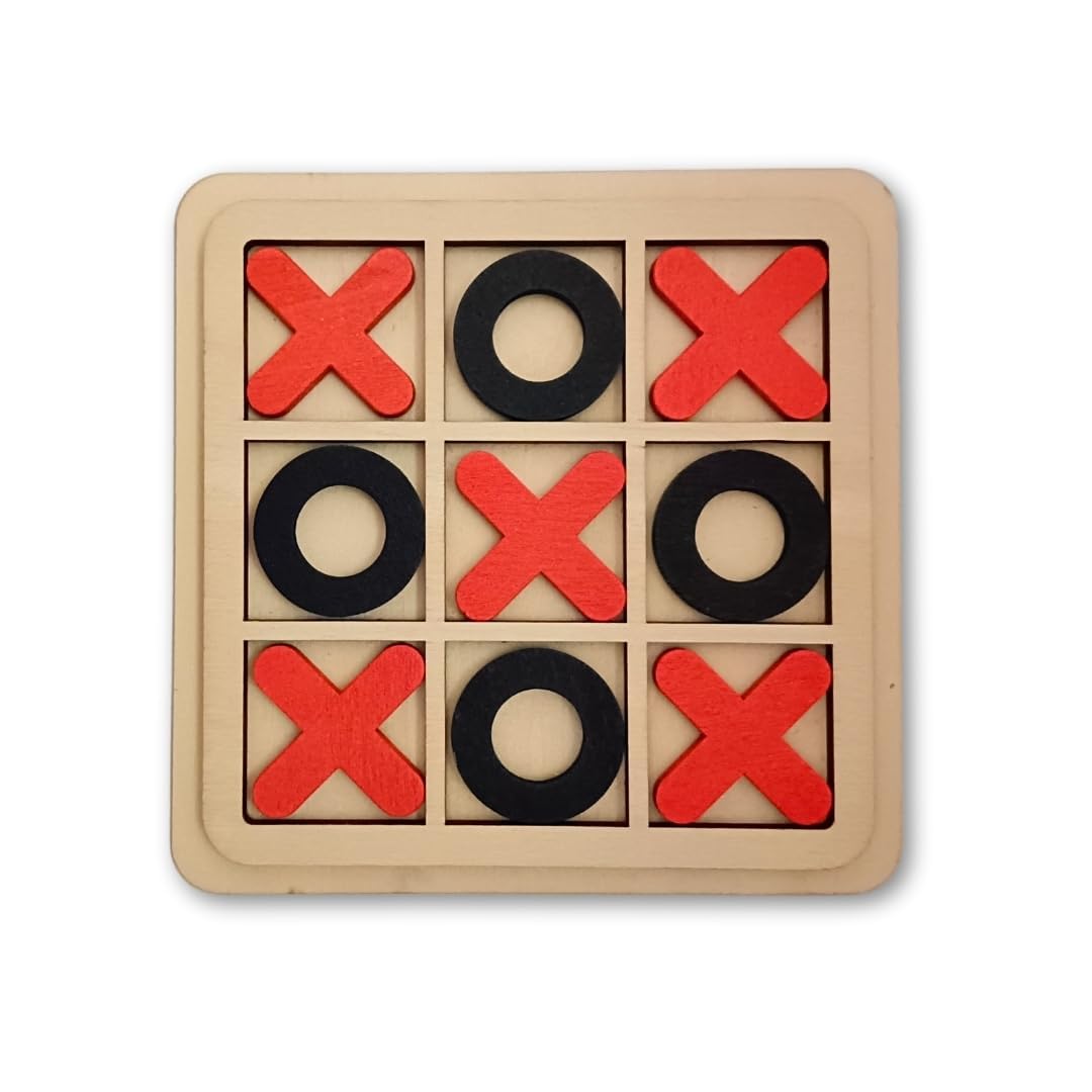 Wooden Tic Tac Toe Puzzle Game | Brain-Boosting Strategy Toy for Children