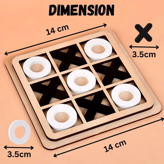 Wooden Tic Tac Toe Puzzle Game | Brain-Boosting Strategy Toy for Children