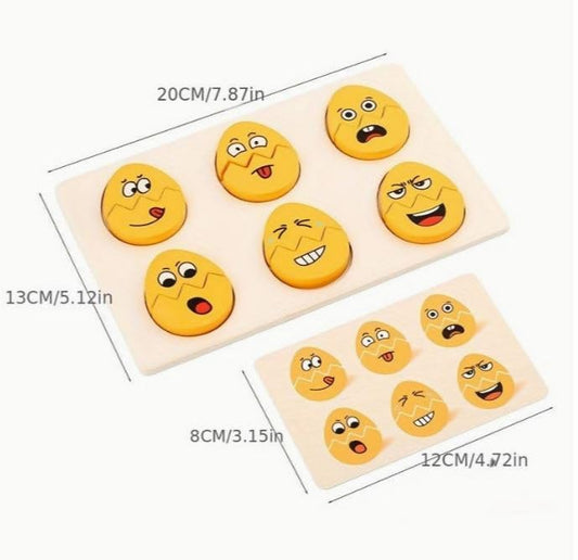 Tinkerbuds Emotion Learning Egg Puzzle | Montessori Feelings & Expressions Toy