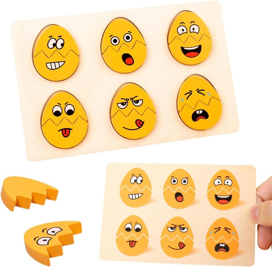 Tinkerbuds Emotion Learning Egg Puzzle | Montessori Feelings & Expressions Toy