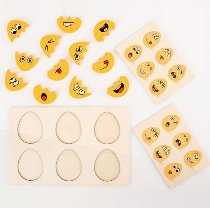 Tinkerbuds Emotion Learning Egg Puzzle | Montessori Feelings & Expressions Toy