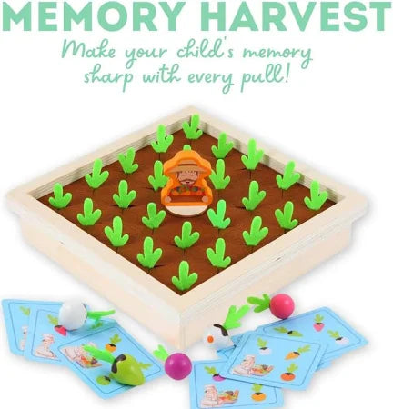 Tinkerbuds Wooden Memory Carrot Harvest Toy | Montessori Sorting & Memory Game for Toddlers